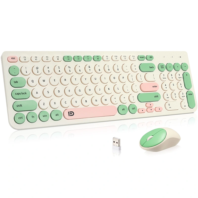 Combo clavier et souris sans fil, machine à écrire rétro 2,4 GHz